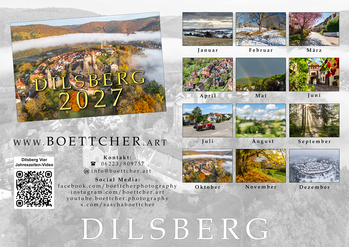 Dilsberg Kalender Vorschau mit allen 12 Monatsbildern